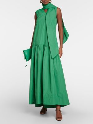 Памучна макси рокля Plan C зелено