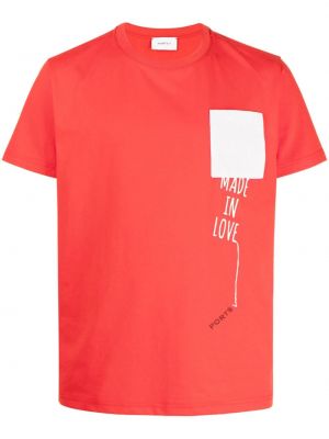 T-shirt mit stickerei Ports V rot