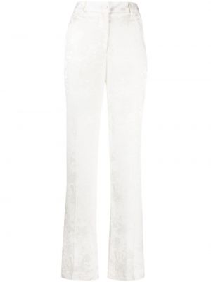 Ravne hlače iz žakarda Hebe Studio bela