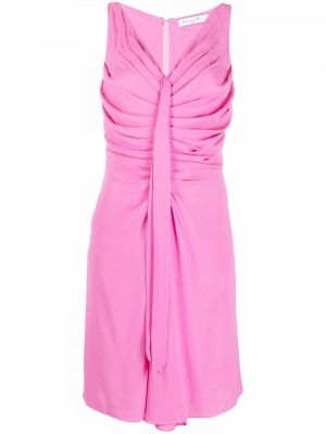 Obleka brez rokavov z draperijo Christian Dior roza
