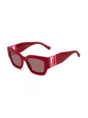 Okulary przeciwsłoneczne Jimmy Choo czerwone