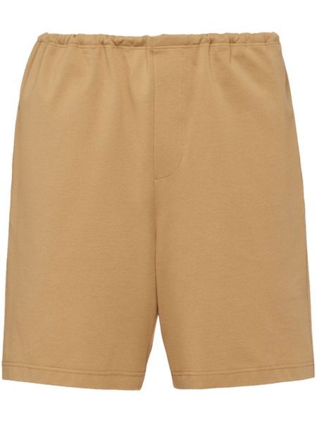 Shorts de sport en coton Prada beige