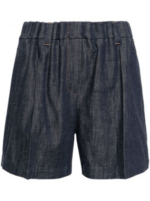 Shorts en jean taille haute Brunello Cucinelli bleu