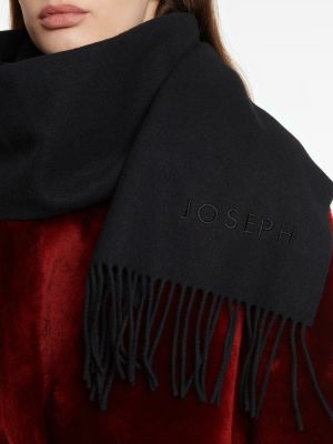Bufanda de lana de cachemir con estampado de cachemira Joseph negro