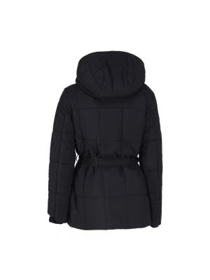 Abrigo de invierno con cremallera con capucha Burberry negro