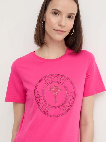 Koszulka bawełniana Joop! różowa
