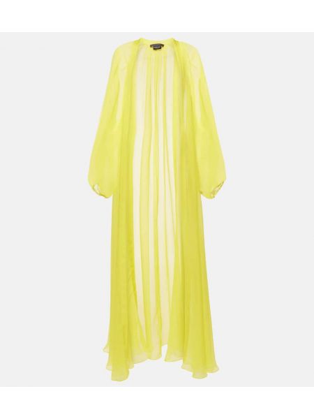 Palton de mătase din șifon Max Mara galben