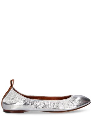 Bőr balerina cipők Lanvin ezüstszínű