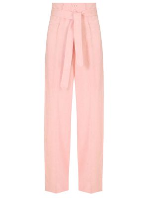 Льняные прямые брюки Forte Dei Marmi Couture розовые