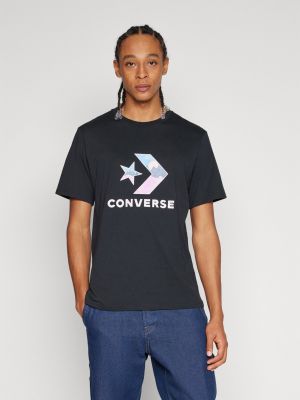 Футболка с принтом со звездочками Converse черная