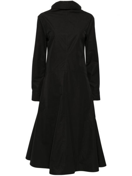 Pamučna midi haljina Jil Sander crna