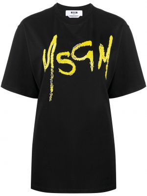 Camiseta con lentejuelas Msgm negro