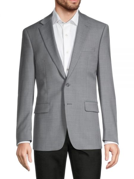 Шерстяной костюм Calvin Klein серый