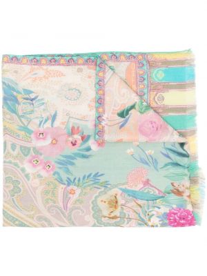 Floral kashmir silke skjerf Etro blå