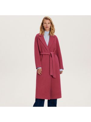 Vlněný kabát Reserved růžový