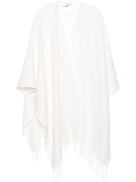 Palton de lână cu model floral din jacard Valentino Garavani alb