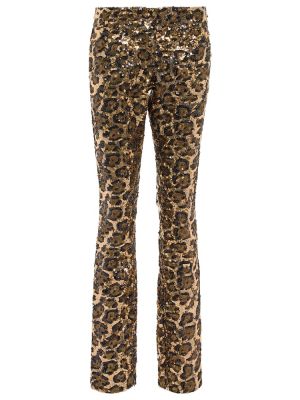 Leggings cu talie joasă cu imagine cu model leopard Dolce&gabbana maro