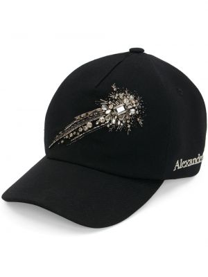 Вълнена шапка с козирки с кристали Alexander Mcqueen черно