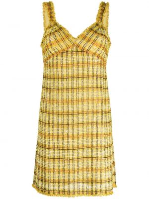 Φόρεμα tweed Ashish κίτρινο