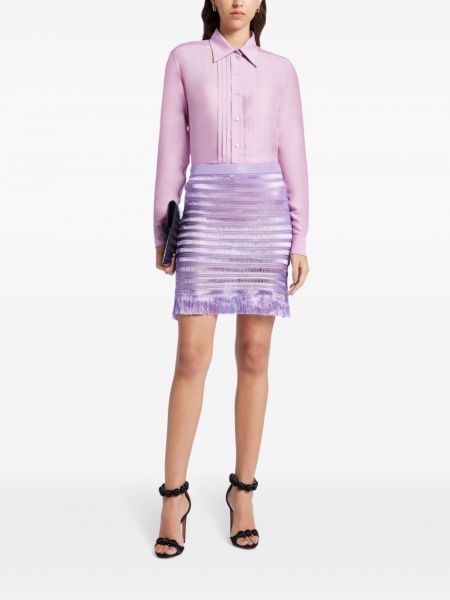 Průsvitné pouzdrová sukně Tom Ford fialové