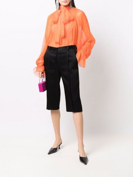 Transparenter seiden bluse mit schleife Atu Body Couture orange