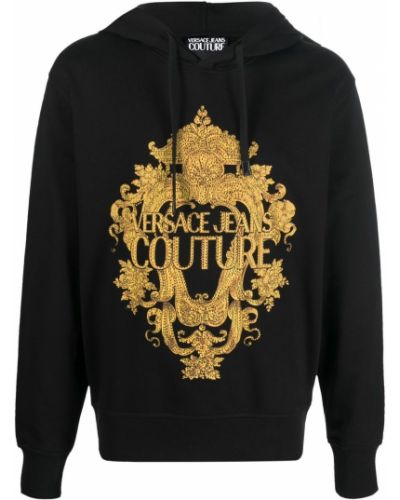 Pamučna hoodie s kapuljačom s printom Versace Jeans Couture