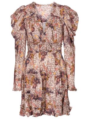 Sukienka mini bawełniane w kwiatki Ulla Johnson - różowy