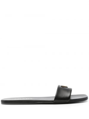 Kožené sandále Prada čierna
