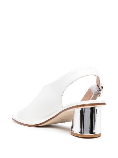 Kožené sandály s otevřenou patou Scarosso bílé