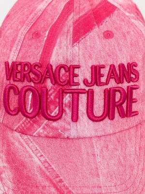 Czapka z daszkiem Versace Jeans Couture różowa