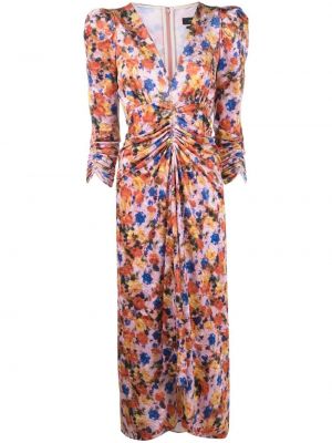 V-hals trykt floral dress Isabel Marant oransje