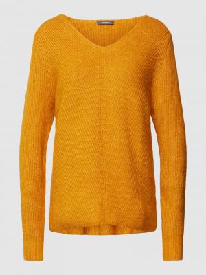 Dzianinowy sweter z dekoltem w łódkę Montego żółty