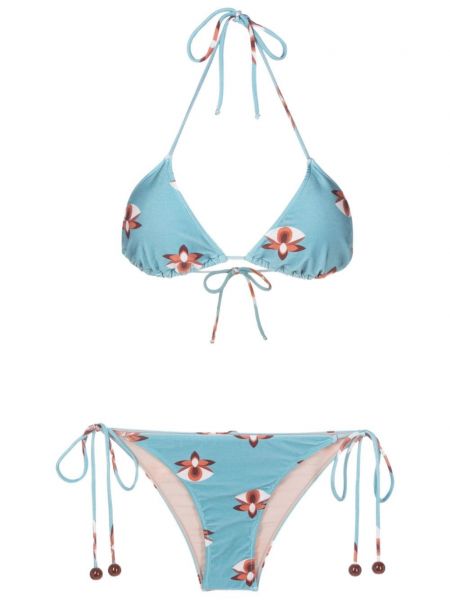 Bikini à fleurs Adriana Degreas bleu
