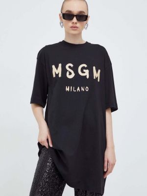 Sukienka mini bawełniana Msgm czarna
