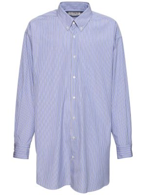Camisa de algodón a rayas oversized Maison Margiela azul