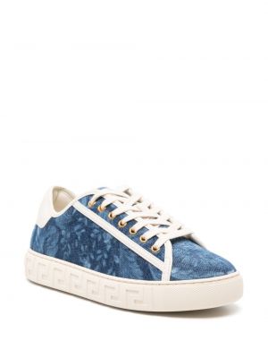 Sneakersy żakardowe Versace niebieskie