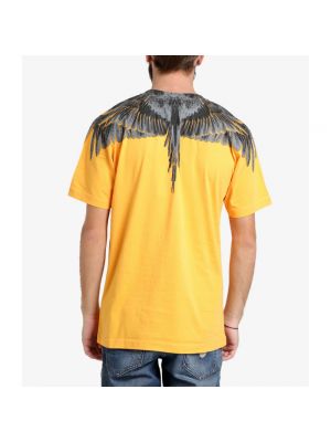 Camisa de algodón con estampado Marcelo Burlon amarillo
