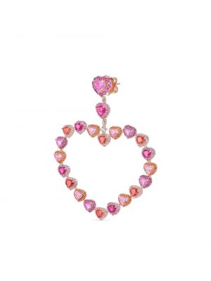 Rožinio aukso auskarai su širdelėmis Anabela Chan