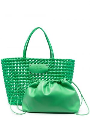 Плетени шопинг чанта Msgm зелено