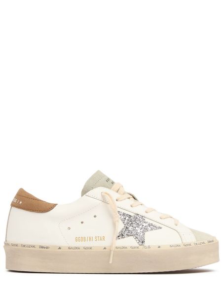 Sneakers i läder med stjärnmönster Golden Goose vit