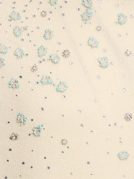 Pull en coton à fleurs en tricot Amiri beige