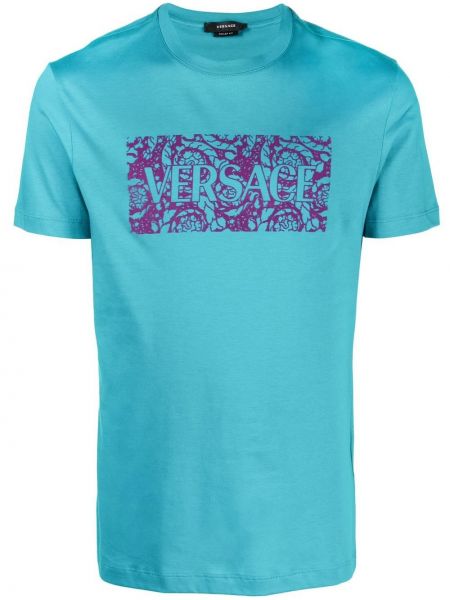 T-shirt con stampa Versace blu