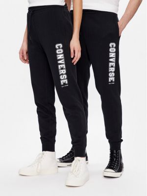 Pantaloni sport cu imagine cu stele Converse negru