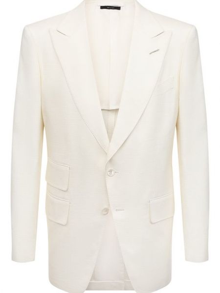 Шелковый пиджак Tom Ford белый