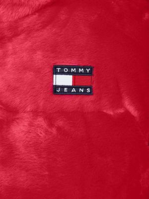 Розовая шуба Tommy Jeans