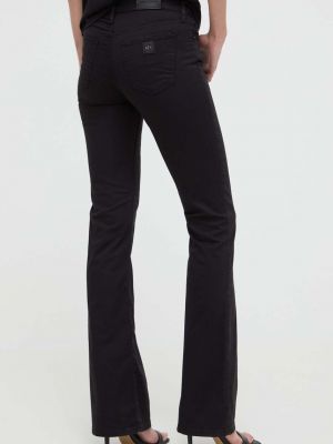 Pantaloni cu talie înaltă Armani Exchange negru