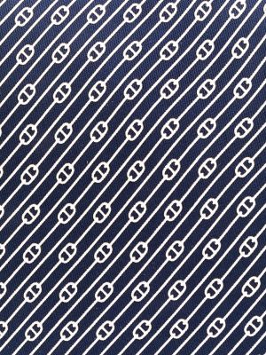 Corbata a rayas Hermès azul