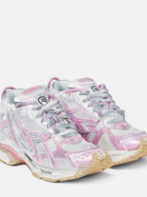 Sneakers di nylon in mesh Balenciaga rosa