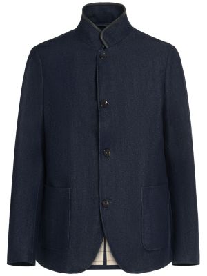 Pamučna traper jakna od kašmira Loro Piana plava
