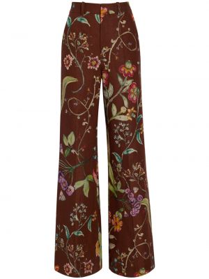 Pantalon taille haute en lin à fleurs Rosie Assoulin rouge